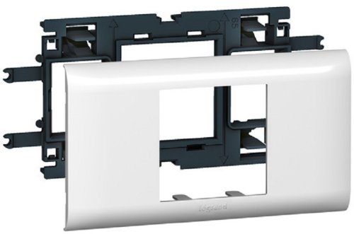 Суппорт с рамкой Legrand Mosaic 2 мод. для кабель-канала DLP с крышкой 65мм белый картинка